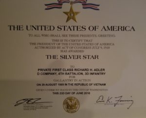 Rick Adler's Silver Star Citation