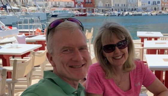 Photo of Dave and Sharon in Hydra Island, Greece