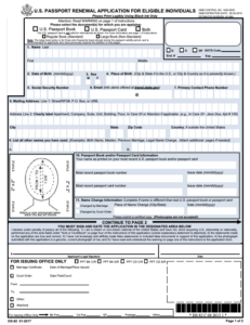 Image of Page 1 of Form DS-82