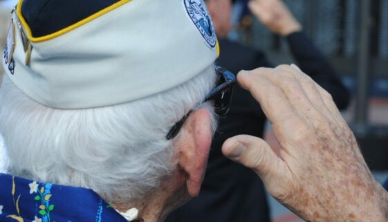 Image of Pearl Harbor Veteran Saluting