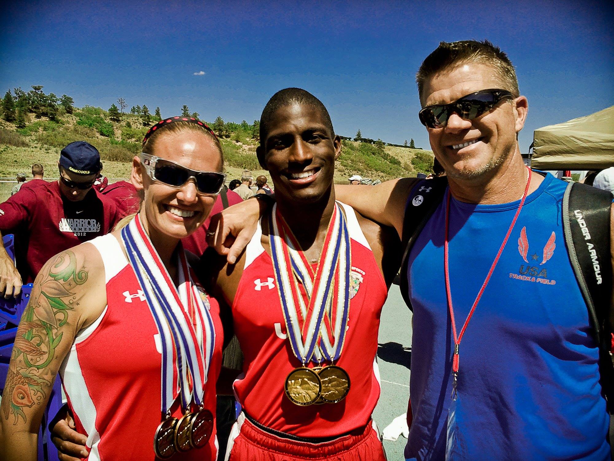 Daniel Smith with Marine athletes at the 2012 Warrior Games
