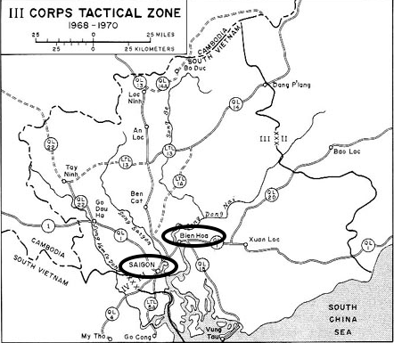 Location of Bien Hoa Air Base