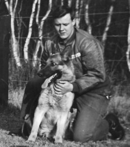 Jim Belshaw with Rinty at RAF Woodbridge