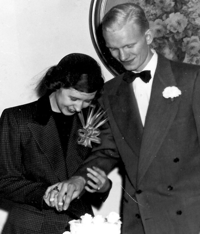 Bob and Mary Miller at their wedding in 1950