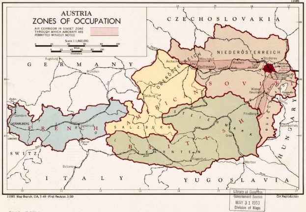 CIA Map of Austria Occupation Zones Source: Library of Congress