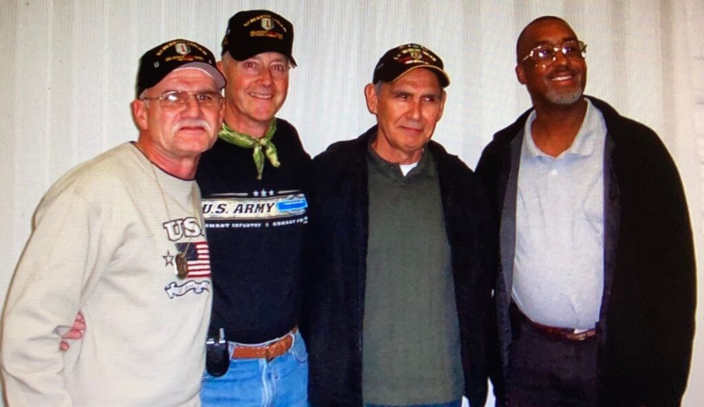 Dave Himmer with 3 Alpha Company Buddies at Reunion