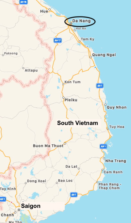Map of South Vietnam showing Da Nang