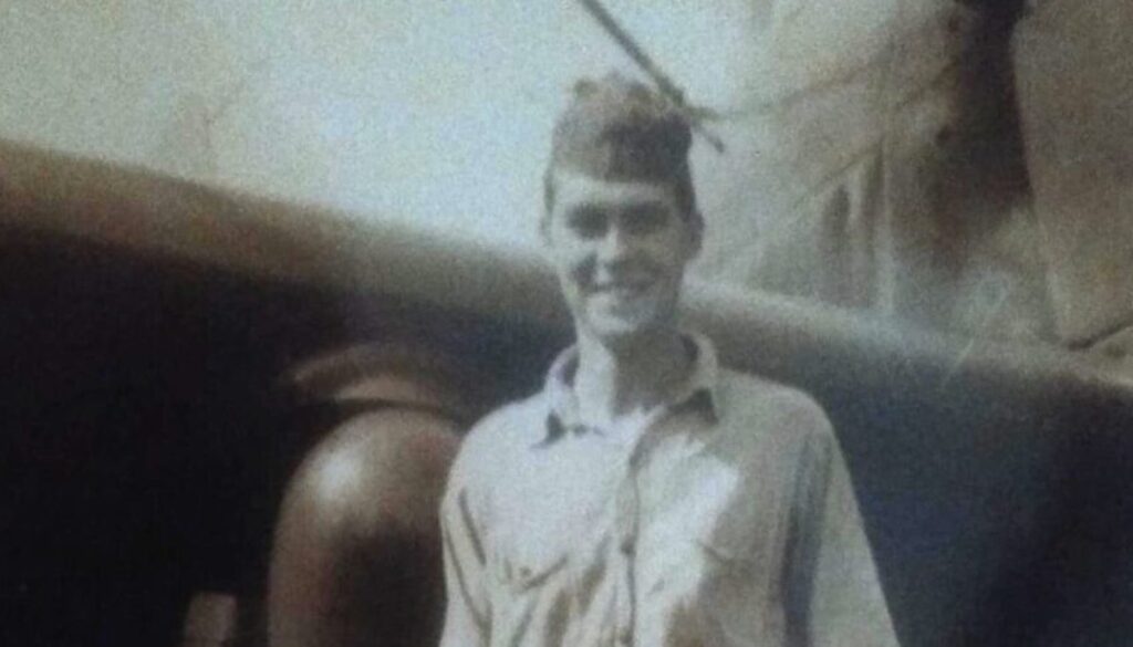 Keith Burton by airplane on USS Essex