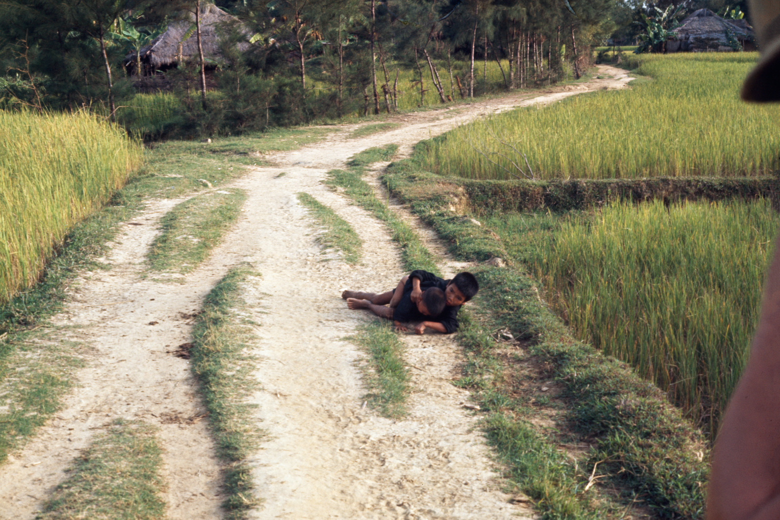 Two children on a trail