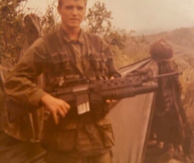 Soldier with grenade launcher in Vietnam