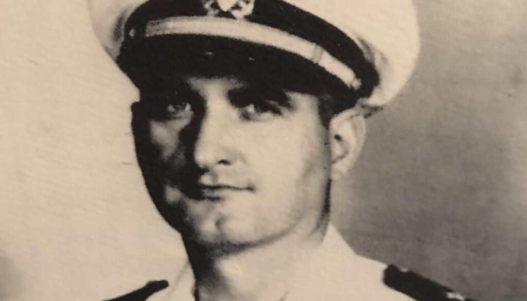 Lieutenant Alfred Sokolowski in his Navy summer white uniform
