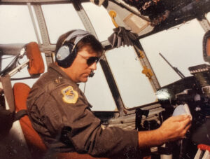 Air Force pilot in C-130 cockpit