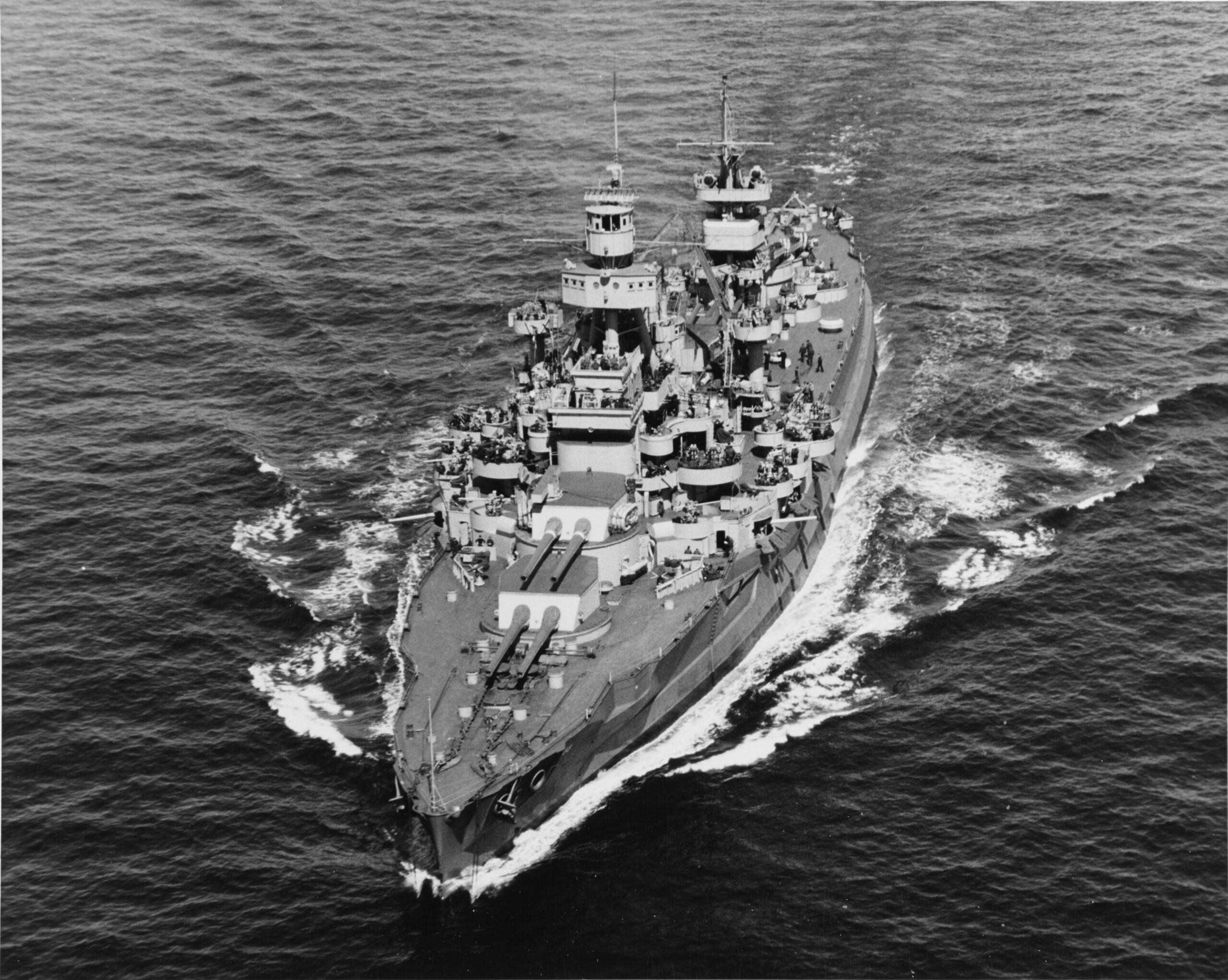USS Arkansas (BB-33) underway on April 11, 1944