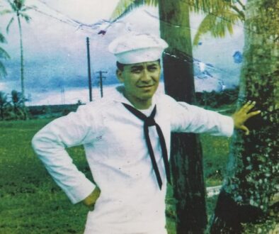 A Navy Sailor in uniform in Guam