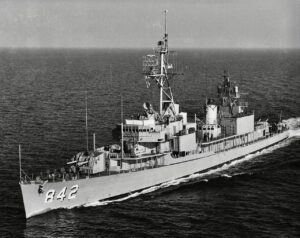Navy destroyer at sea in 1963