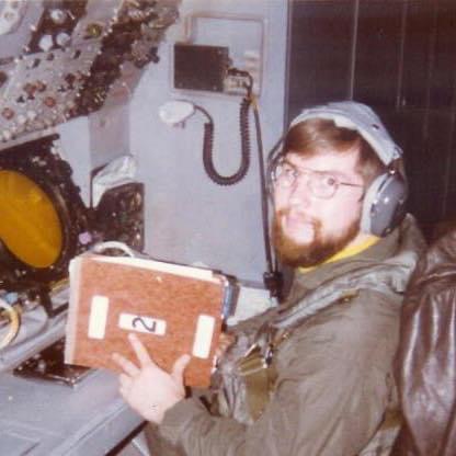 Carl searching for subs in the Med 1981