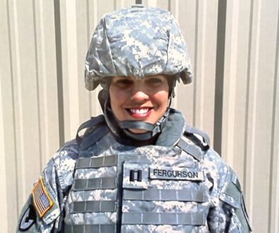 Female U.S. Army captain in combat gear