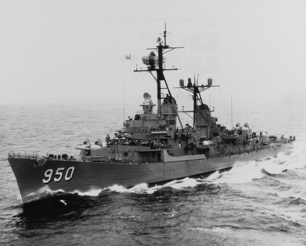 U.S. Navy destroyer underway