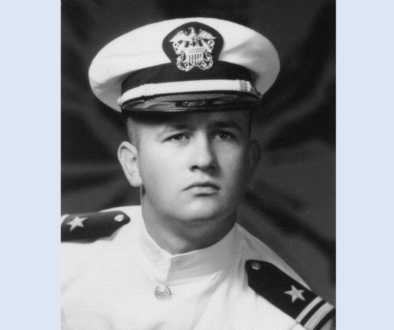 Head shot of Male Navy LTjg in Choker White Uniform