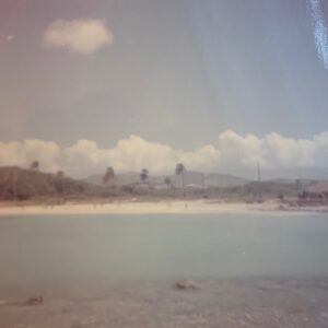View of tropical beach from offshore