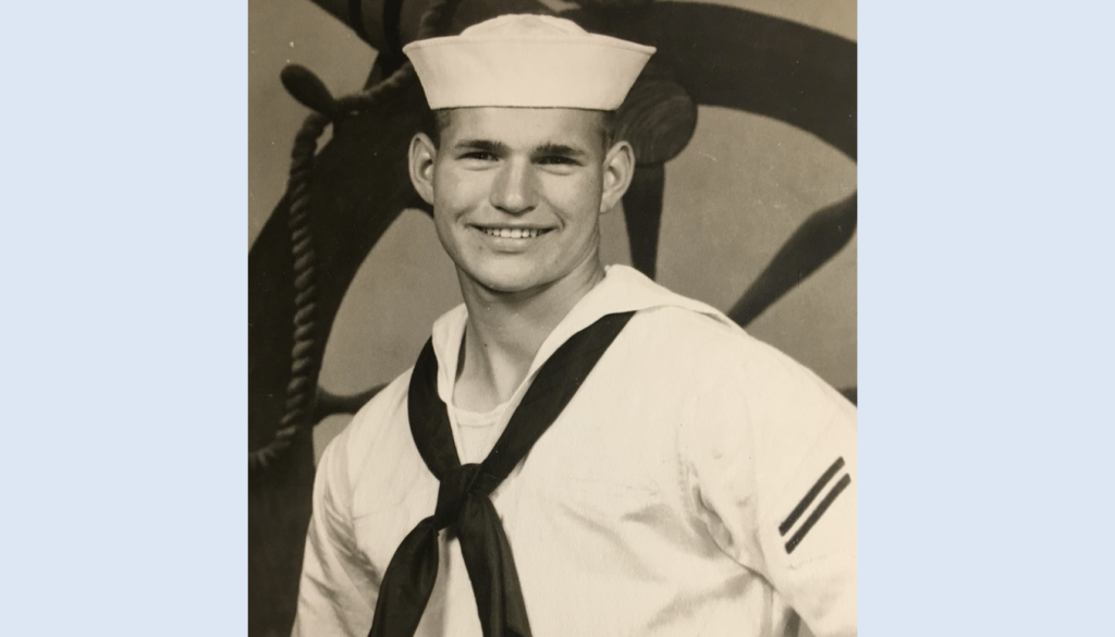 U.S. Navy seaman apprentice in summer white uniform