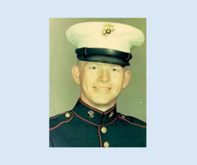 Headshot of male Marine in dress uniform.